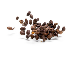 Obraz premium Coffee beans in white background