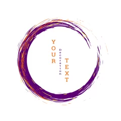 Fotobehang Zen ink circle emblem. Paint strokes. Multi-colored strokes. Design template for the design of banners, posters, booklets, covers, magazines. EPS 10 © HALINA YERMAKOVA