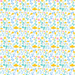 Obraz premium Colorful floral seamless pattern. Ditsy flowers pattern