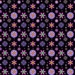 Colorful floral seamless pattern. Ditsy flowers pattern