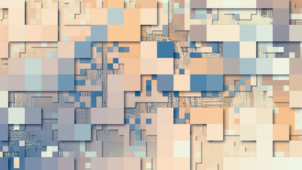 Abstract pixel art technology check pattern background. Random colorful mosaic, industrial decor