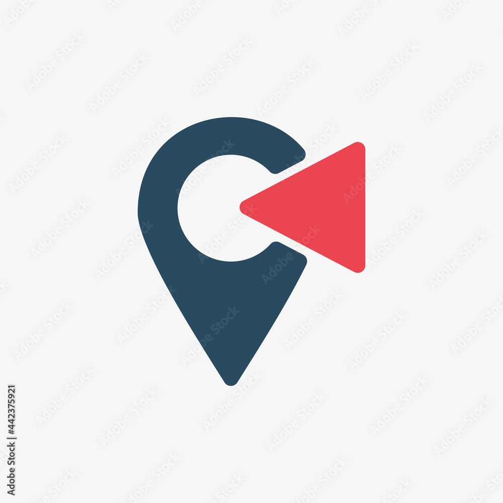 Wall mural location icon set. set of map pointers on white background