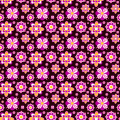 Fototapeta na wymiar Colorful floral seamless pattern. Ditsy flowers pattern