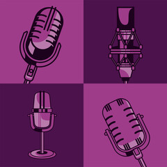 four karaoke mics