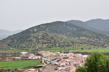 Obraz premium Small village with mountains in southern Spain