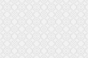 3d volumetric convex embossed geometric white background. Ethnic ornament with elegant unique pattern in handcrafted style
Islam, Arabic, Indian, Turkish, Pakistani, Chinese, ottoman motives.