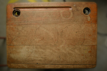 old wooden school desk © BENEJAM