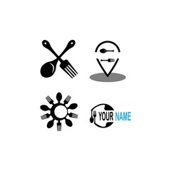 Spoon icon logo vector illustration