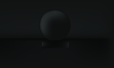 magic crystal ball on dark background. vector illustration. eps 10
