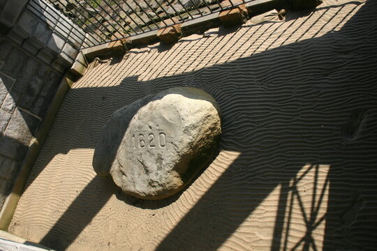 Plymouth Rock Site in Massachusetts showing where the Pilgrims landed in North America on the Mayflower