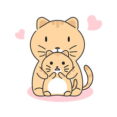 Cute cats cartoon character, Vector illustration of cats.