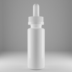 White dropper bottle blank for mockup