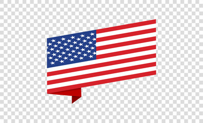 Waving flag of American isolated  on png or transparent background,Symbols of USA , template for banner,card,advertising ,promote, TV commercial, ads, web design,poster, vector illustration