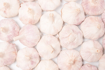 Group of garlic isolated on a white background.