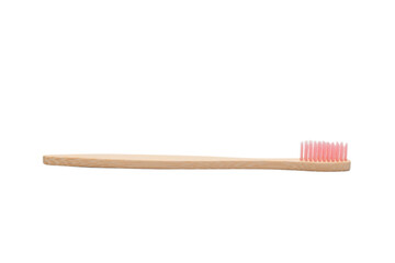 Bamboo toothbrush isolated on a white background.