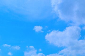 High up angle view of blue sky and partly cloudy in daylight on summer season, sky and cloud background