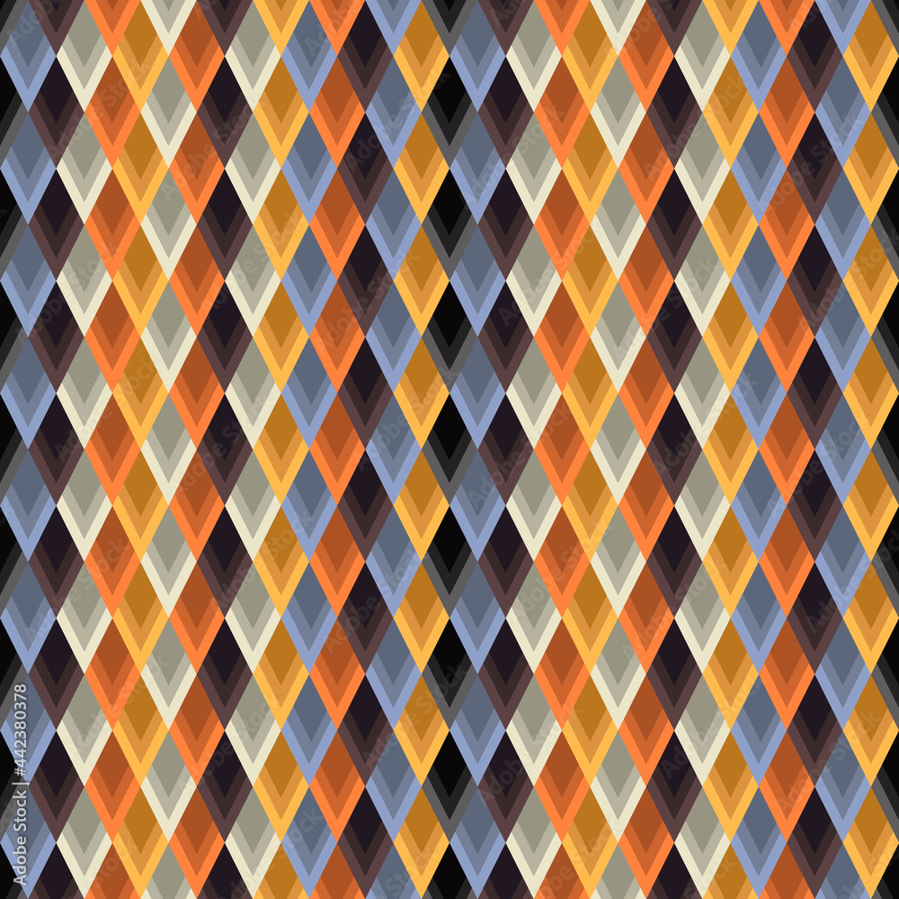 Aufkleber Triangles ornament. Vector seamless colorful abstract shapes. Repeated pattern with geometric triangles.