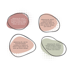 Set of modern abstract vector banners. Flat geometric shapes of different colors with black outline in memphis design style. Template ready for use in web or print design, Vector format