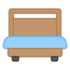 Restroom icon, flat design of bed