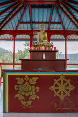 Buddhist Temple of Dag Shang Kagyu in Panillo, Aragon, Spain,  Details in a Buddhist temple Dag...