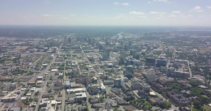 Drone Flying High over Downtown Nashville