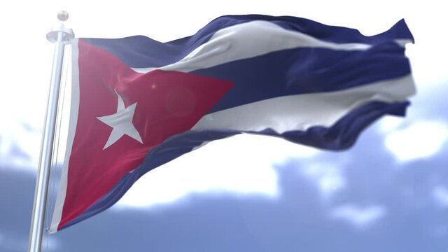 Cuba flag waving against the sky