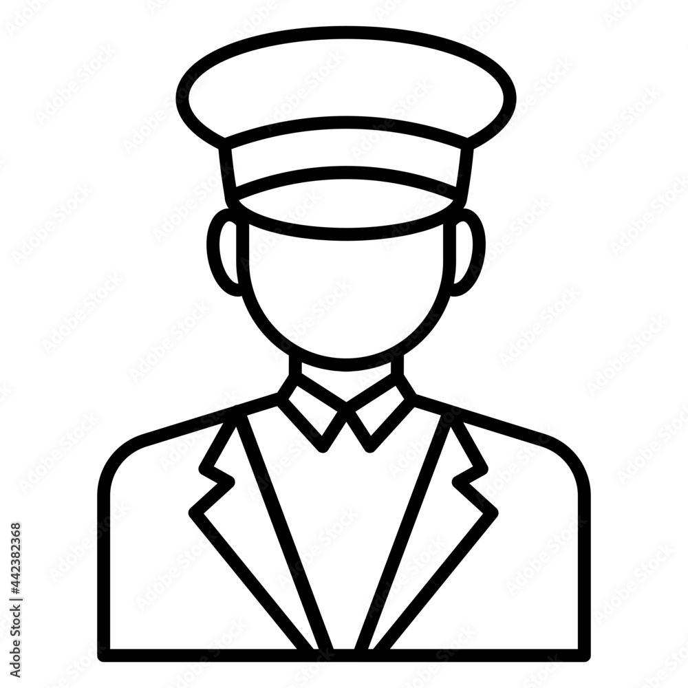 Sticker Modern style icon of security guard