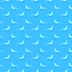 Blue pigeon seamless pattern. bird pattern