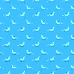 Blue pigeon seamless pattern. bird pattern