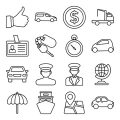 Pack of Hotel and Enjoyment Linear Icons 