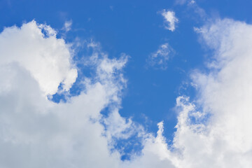 Blue sky with big clouds