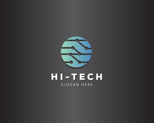 global tech logo creative circle design concept