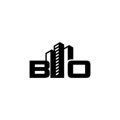 Building construction logo design with initial BO