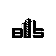 Building construction logo design with initial BS