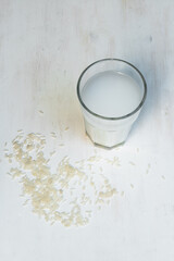Vegetable rice milk. Organic herbal drink made from bio rice.