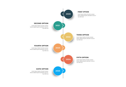 Clean Infographic Timeline Layout with Annual Values