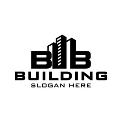 Building construction logo design with initial BB