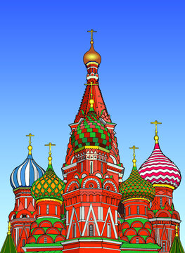 the Moscow Cathedral is beautiful bright high multi domed