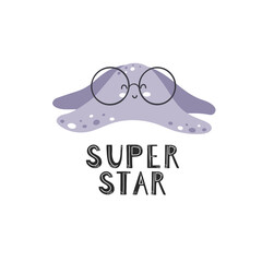 Cute starfish with scandinavian lettering - 442386989
