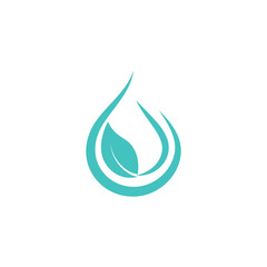 Water drop / droplet with leaf for natural fresh healthy eco logo design vector