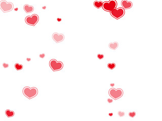 Beautiful red hearts falling vector illustration.