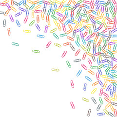 Stationary paperclips isolated on white background