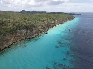 Plaża Kokomo na wyspie Curaçao - widok z drona