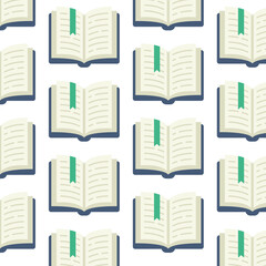 book seamless pattern, vector color line illustration
