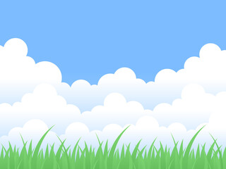 青空と草原の風景