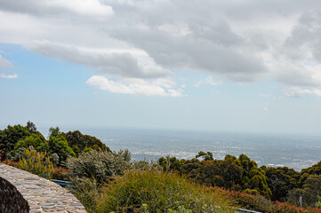 Fototapeta na wymiar SkyHigh Mt Dandenong. View from a high place to the surrounding area.