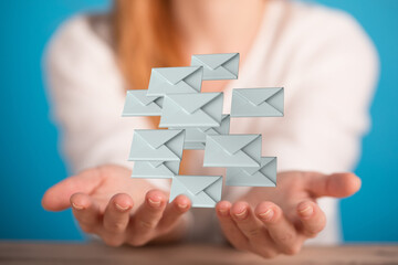  email icon concept in hand background