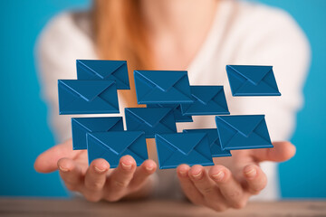  email icon concept in hand background