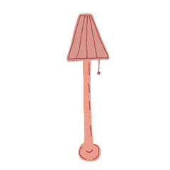 Cute doodle icon of floor lamp. Hand drawn vector colored flat illustration