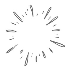 Fototapeta premium Doodle starburst. Hand drawn sun burst. Vector sketch illustration. Isolated on white background.